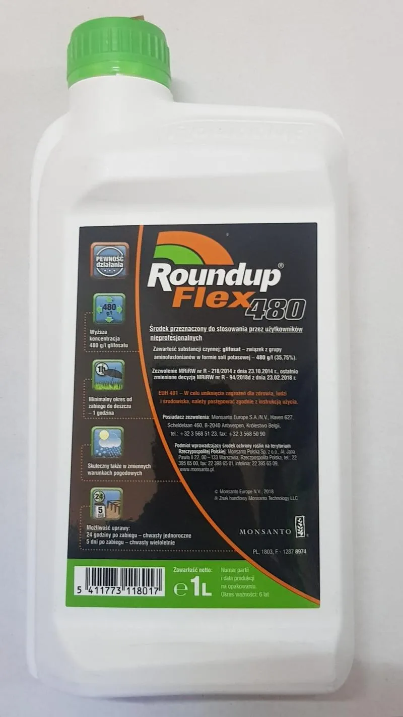 Dawkowanie Roundup Flex 480 na litr wody