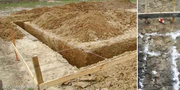 Narzędzia i materiały do wytyczenia fundamentów