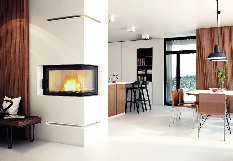 System grzewczy z kominkiem